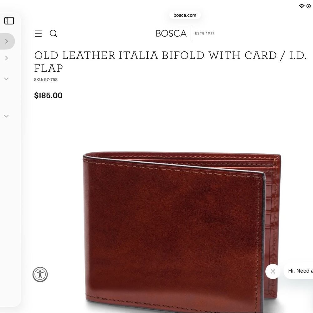 Bosca Men’s Bifold Wallet VGUC